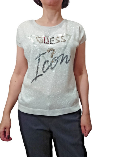 Guess shirt metallizzata - guess,