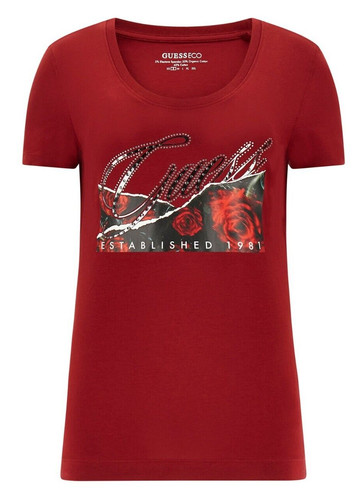 Shirt donna guess eco stampa - t-shirt,